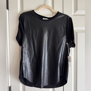Another Love Black Faux Leather Tee